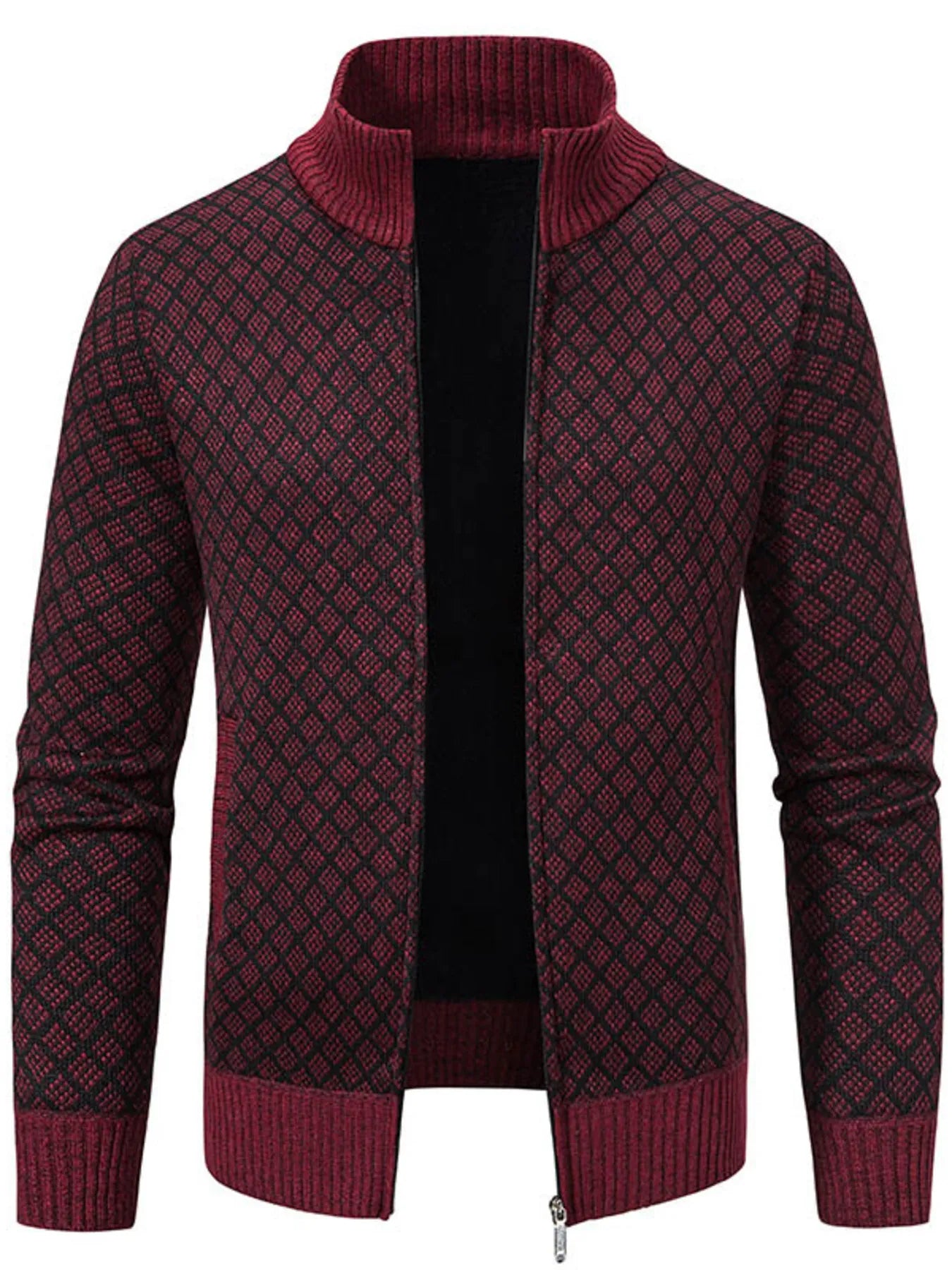 Men's Plus Size Zip-Up Knit Cardigan - Tigbul's Variety Fashion Shop