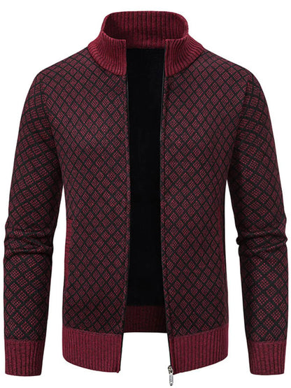 Men's Plus Size Zip-Up Knit Cardigan - Tigbul's Variety Fashion Shop
