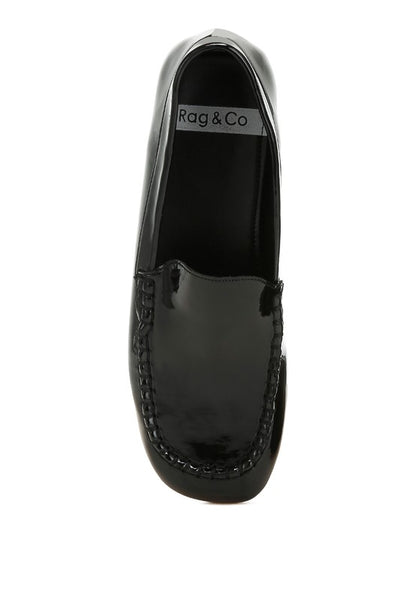 Dama Patent Pleather Loafers - Tigbul's Variety Fashion Shop
