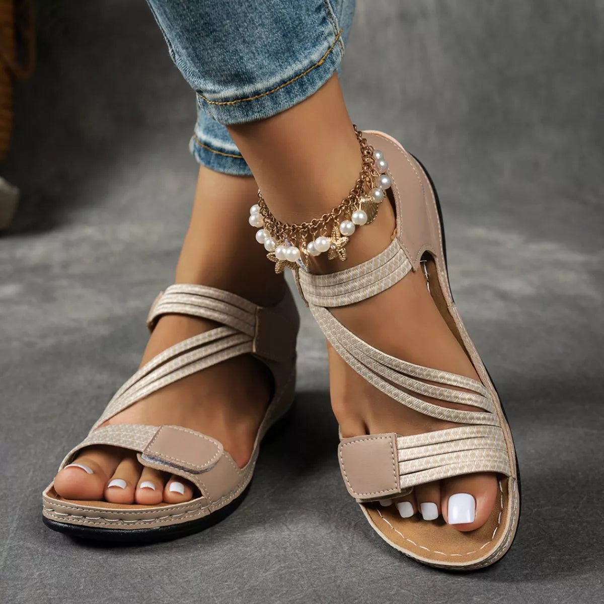 Open Toe Wedge Ankle Strap Sandals - Tigbul's Variety Fashion Shop