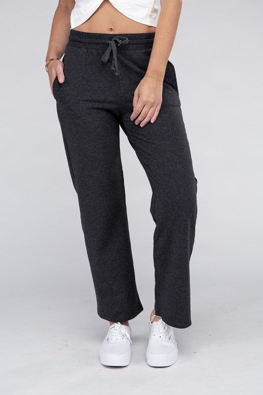 Lounge Wide Pants with Drawstrings - Tigbuls Variety Fashion