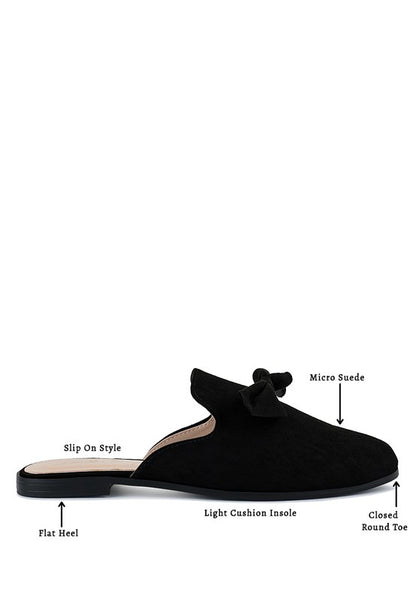 Casual Walking Mules Flats with Bow - Tigbul's Variety Fashion Shop