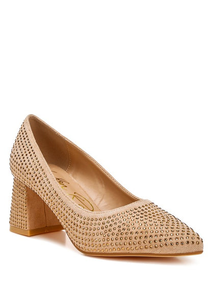 Caspia Rhinestones Embellished Pumps - Tigbul's Variety Fashion Shop