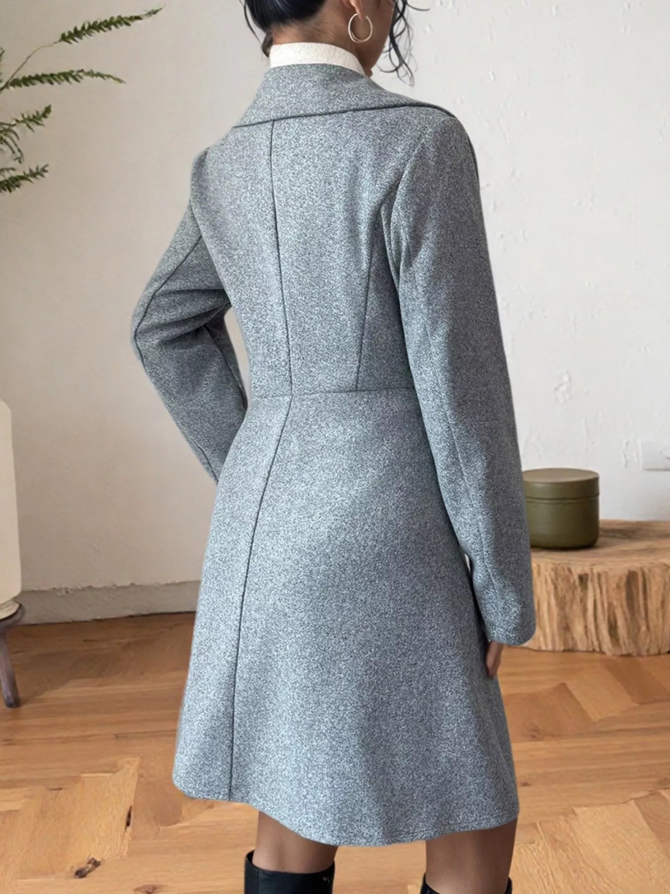 Double-Breasted Wool Blend Coat - Tigbul's Variety Fashion Shop
