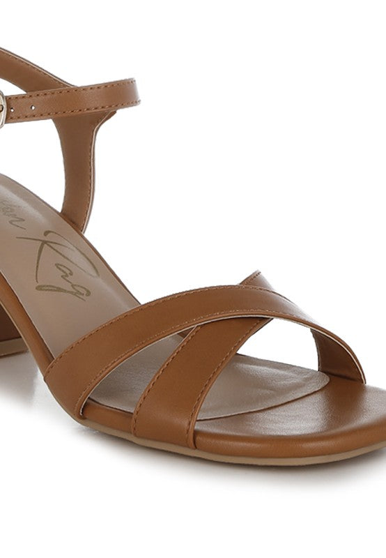 Edessa Square Toe Block Heel Sandals - Tigbul's Variety Fashion Shop