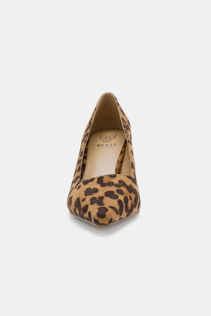 Brown Leopard Faux Suede Leopard Point Toe Pumps - Tigbul's Variety Fashion Shop