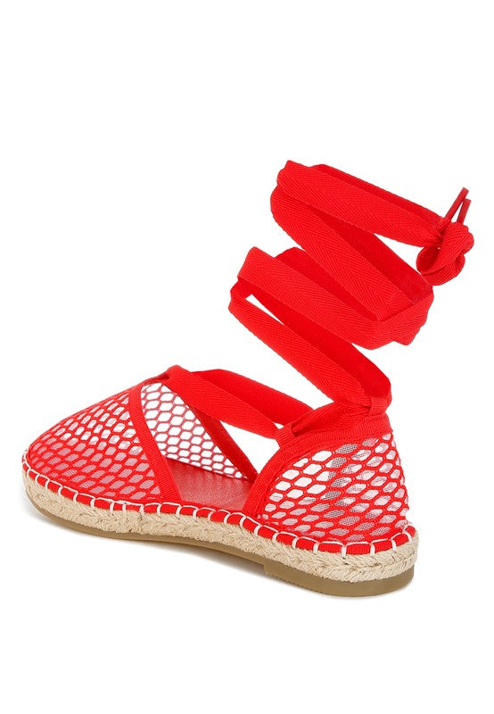 Sonara Mesh Flat Espadrille Sandals - Tigbul's Variety Fashion Shop