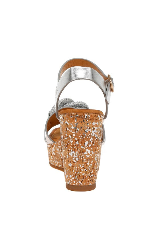 Emelda Chain Link Detail Wedge Sandals - Tigbul's Variety Fashion Shop