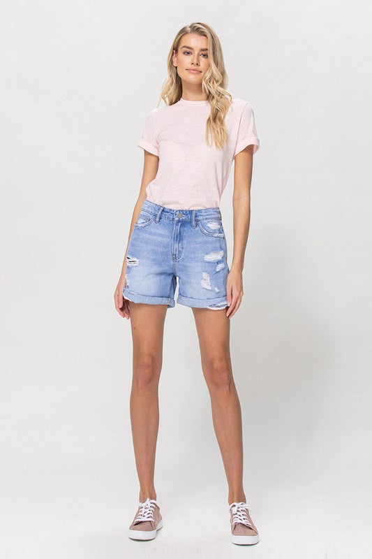 Distressed Boyfriend Shorts W/Cuffs - Tigbuls Variety Fashion