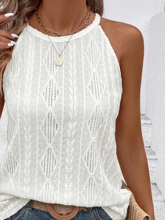 Textured Round Neck Tank - Tigbul's Variety Fashion Shop