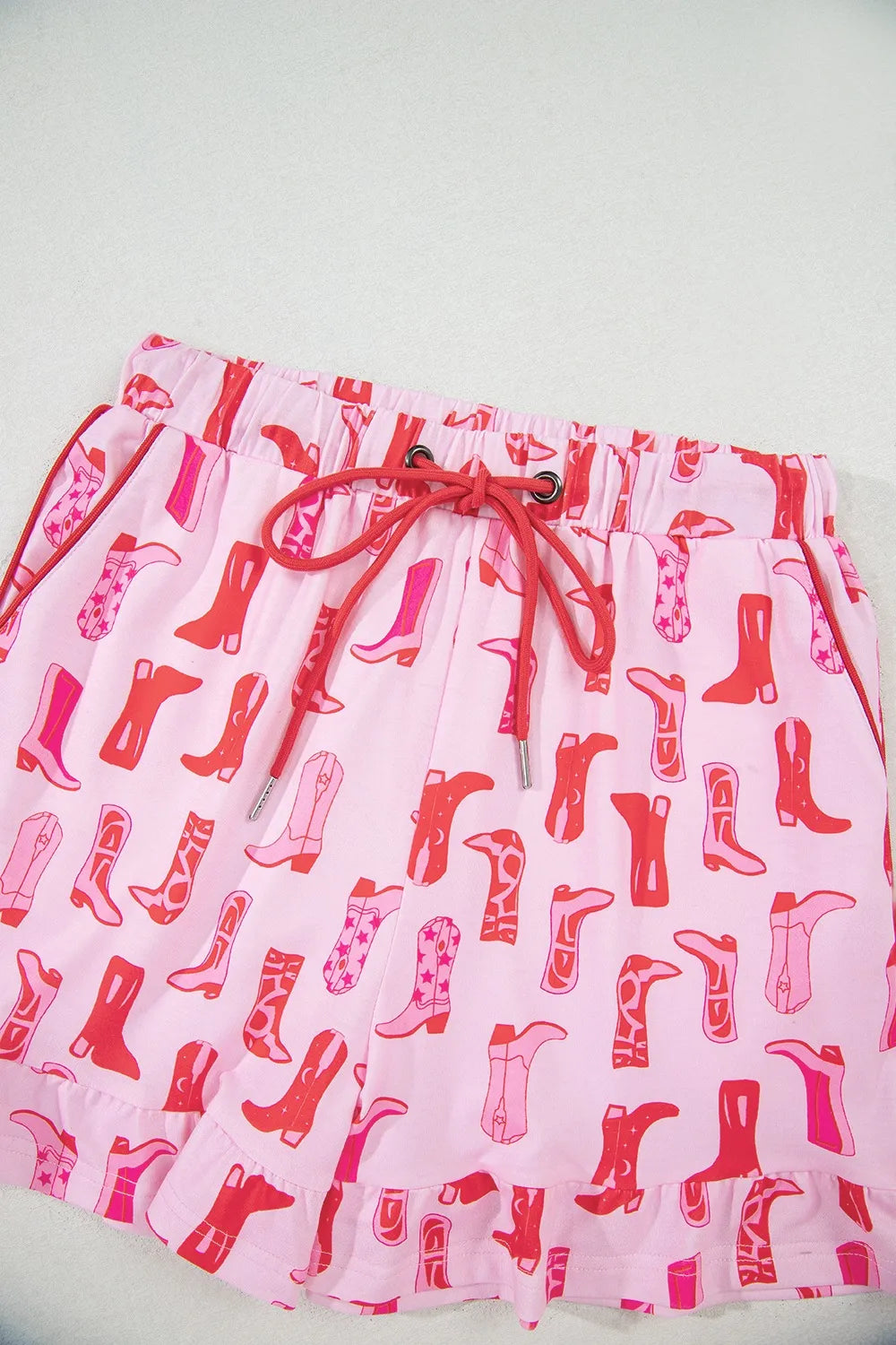 Cowgirl Boots Printed Shirt and Shorts Set - Tigbul's Variety Fashion Shop