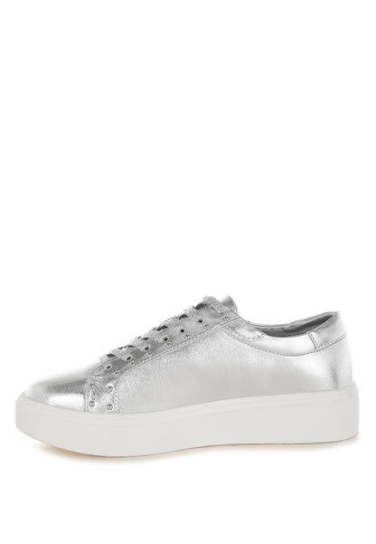 Cincinati Metallic Pleather Chunky Sneakers - Tigbul's Variety Fashion Shop