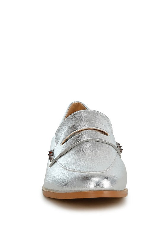 Potania Penny Strap Metallic Loafers - Tigbul's Variety Fashion Shop