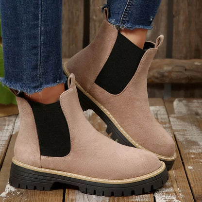 Round Toe Block Heels Boots - Tigbul's Variety Fashion Shop