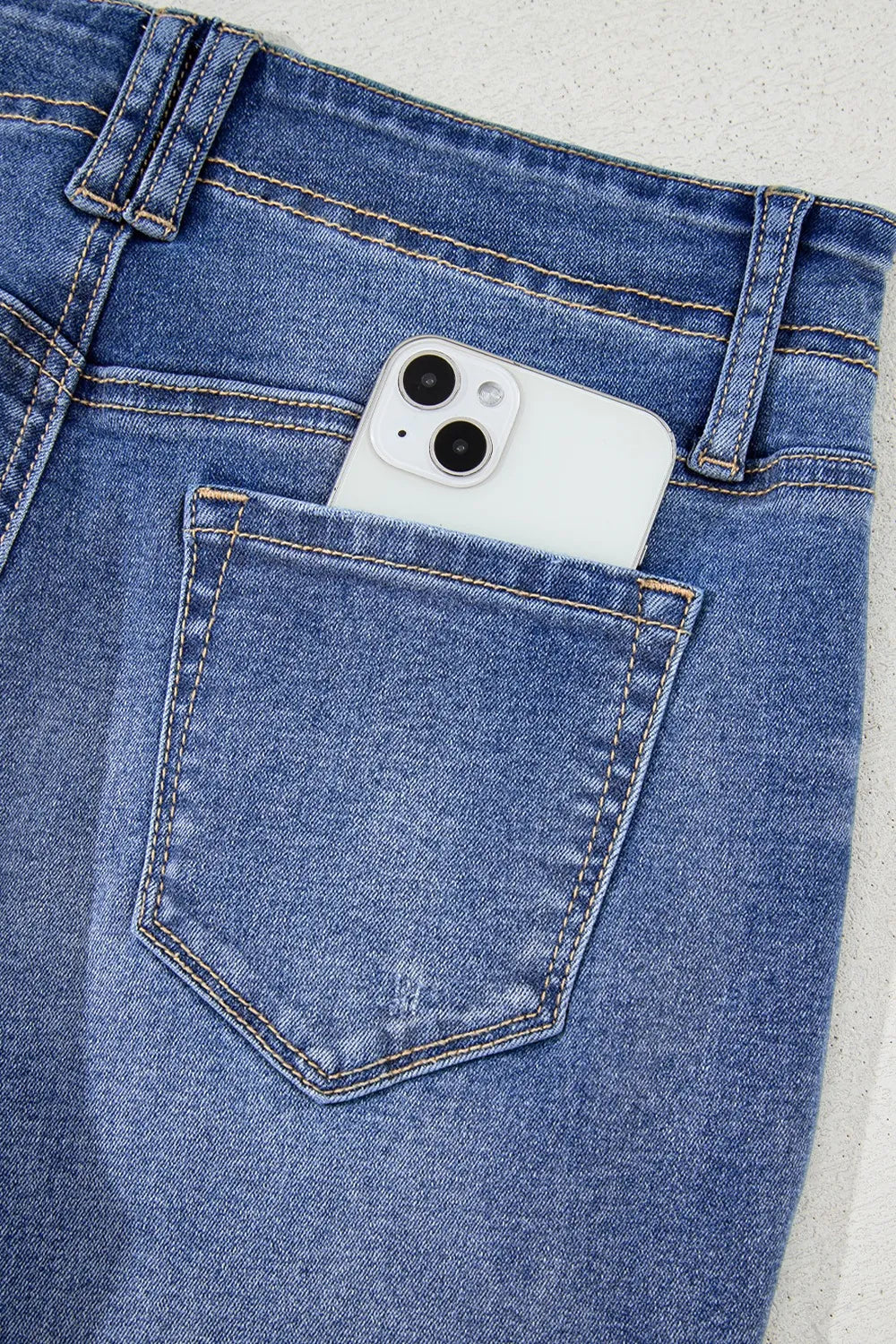 High-Waisted Wide-Leg Vintage Wash Jeans - Tigbul's Variety Fashion Shop