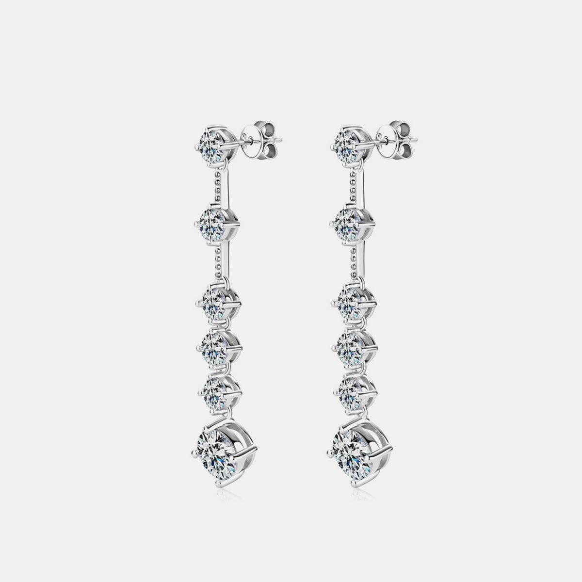 4 Carat Moissanite 925 Sterling Silver Earrings - Tigbul's Variety Fashion Shop