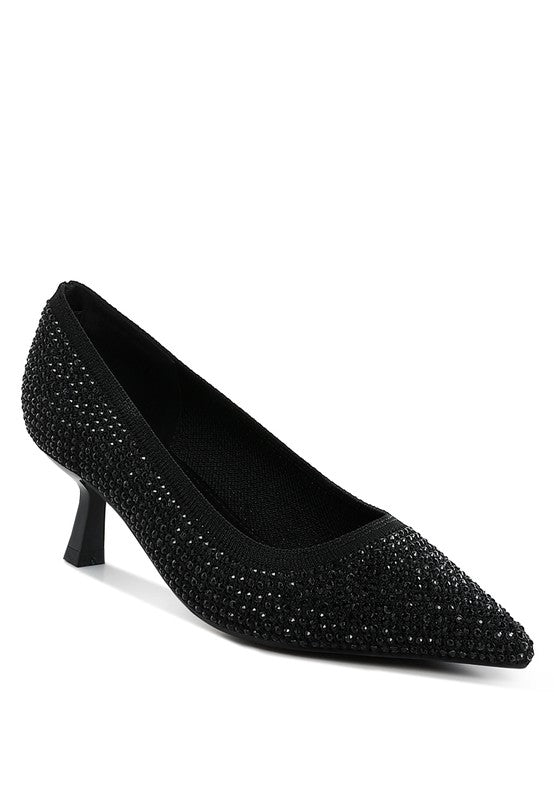 Vimto Breathable Flyknit Rhinestone Pumps - Tigbul's Variety Fashion Shop