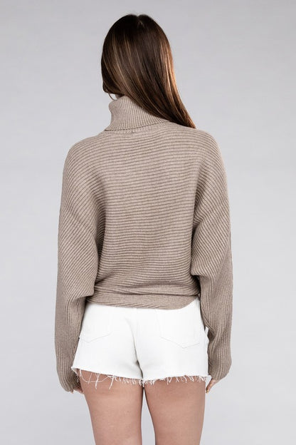 Viscose Dolman Sleeve Turtleneck Sweater - Tigbul's Variety Fashion Shop