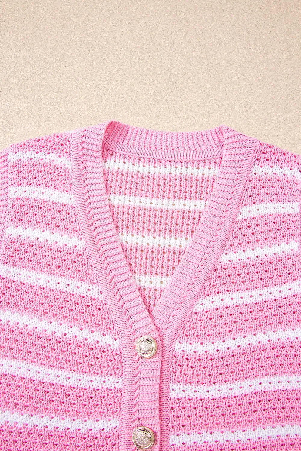 Striped Button-Up Knit Sweater Vest - Tigbul's Variety Fashion Shop