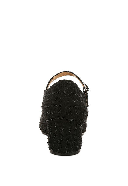 Antara Tweed Mary Jane Sandals - Tigbul's Variety Fashion Shop