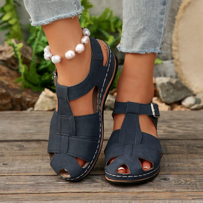 Wedge Sandals with Ankle Strap - Tigbul's Variety Fashion Shop