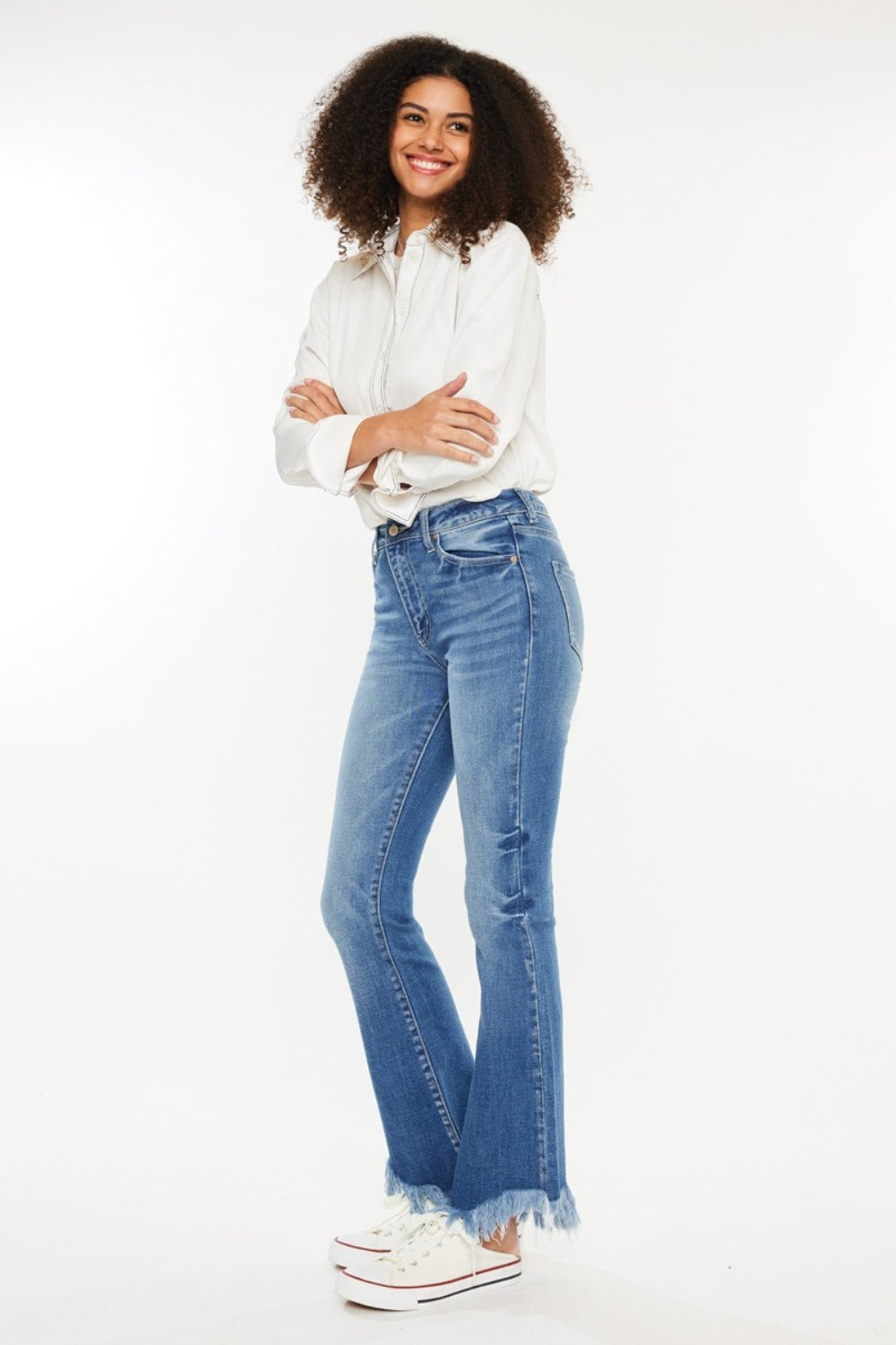 Kancan High Rise Frayed Hem Jeans - Tigbul's Variety Fashion Shop