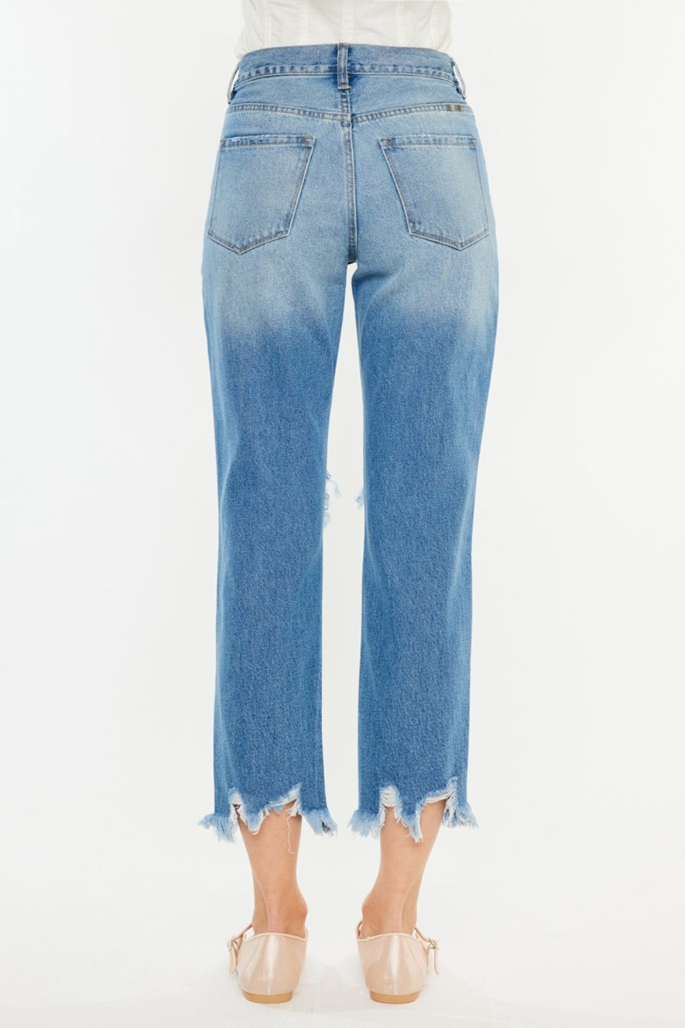 Kancan Distressed Frayed Hem Cropped Jeans - Tigbul's Variety Fashion Shop