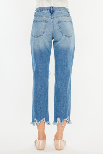 Kancan Distressed Frayed Hem Cropped Jeans - Tigbul's Variety Fashion Shop