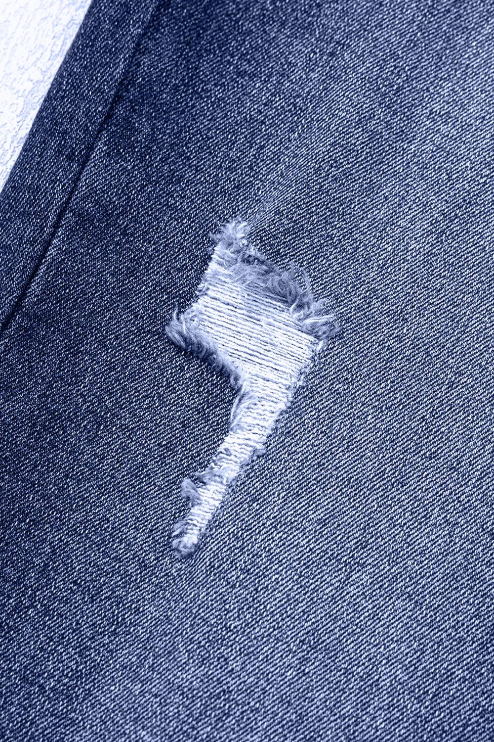 Folded Cuffs Distressed Straight High Waist Jeans - Tigbul's Variety Fashion Shop
