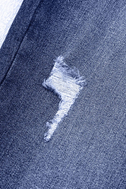 Folded Cuffs Distressed Straight High Waist Jeans - Tigbul's Variety Fashion Shop