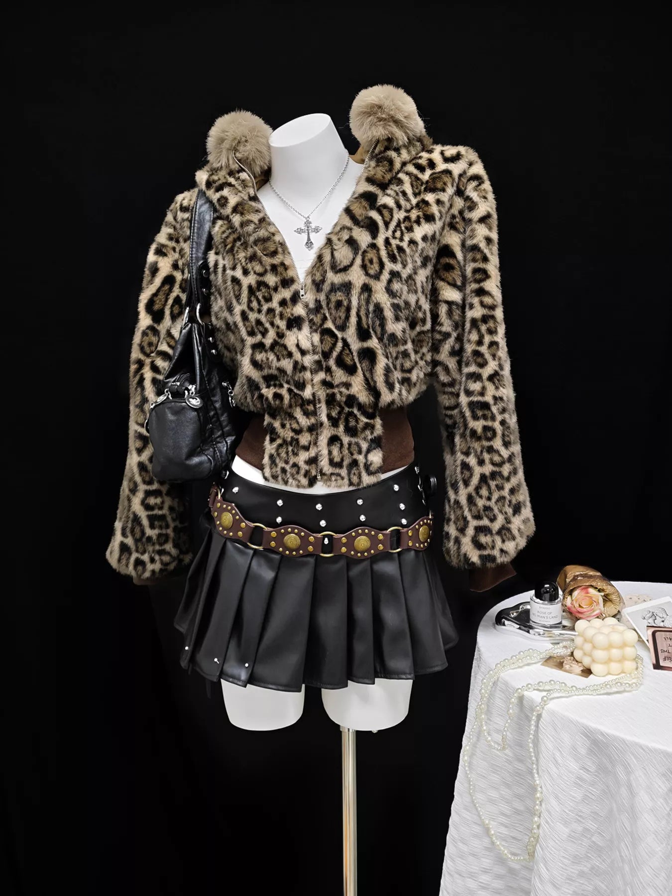Leopard Faux Fur Hooded Outerwear - Tigbul's Variety Fashion Shop