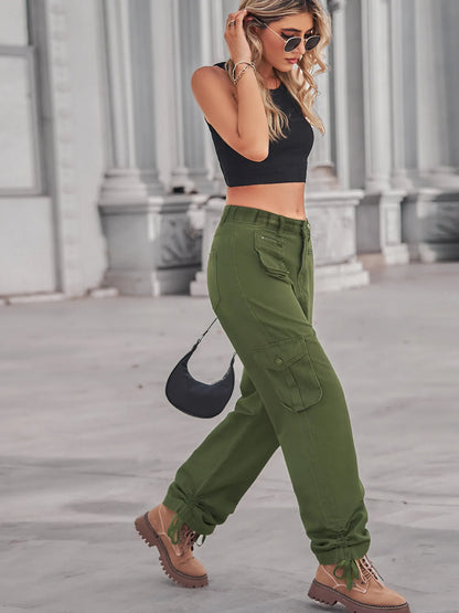 Drawstring Cargo Jeans - Tigbul's Variety Fashion Shop