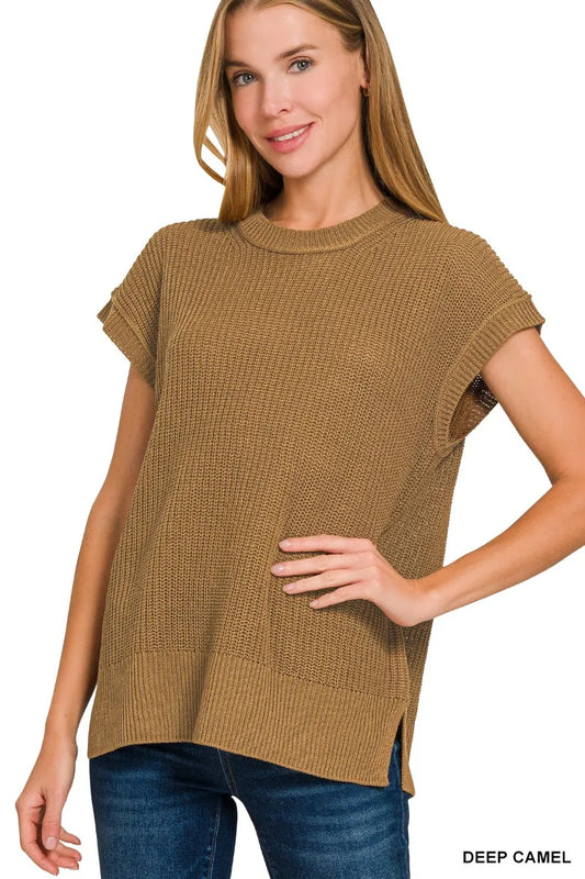 Zenana Oversized Crew Neck Sweater - Tigbul's Variety Fashion Shop