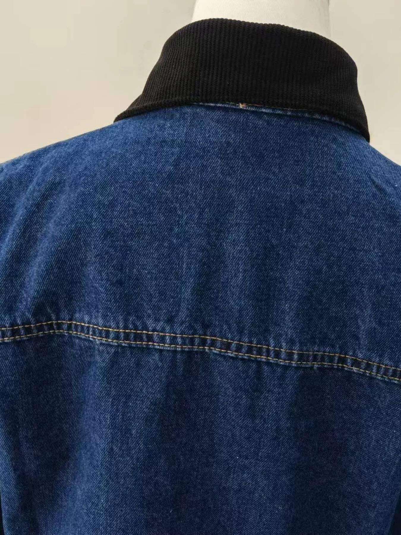 Snap Down Denim Jacket with Chest Pockets - Tigbul's Variety Fashion Shop
