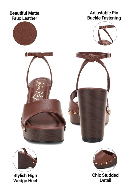 Ankle Strap Studded Wedge Sandals | Tigbuls Variety Fashion Shop