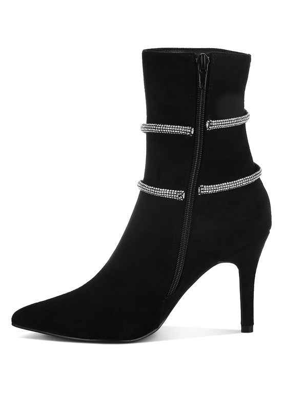 Roda Rhinestone Wrap-Around Stiletto Boots - Tigbul's Variety Fashion Shop