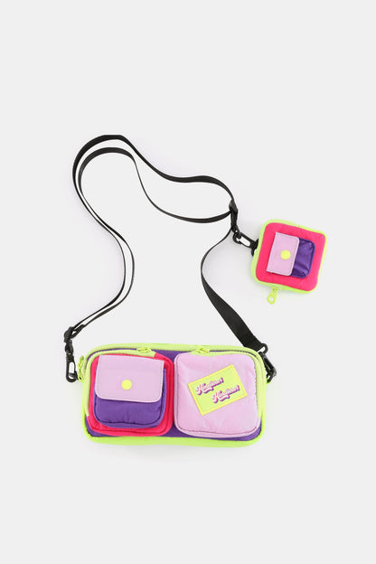 Himawari Removable Strap Nylon Crossbody Bag with EarPods Bag - Tigbul's Variety Fashion Shop