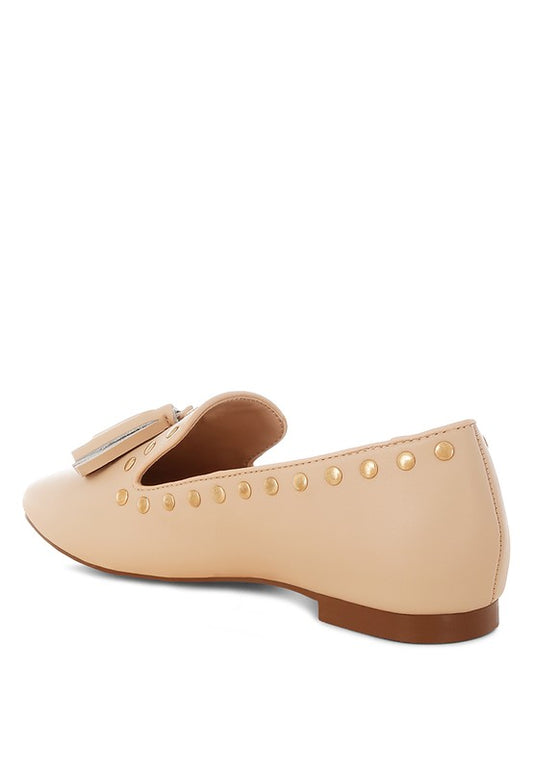Philoha Studs & Tassels Detail Flat Loafers - Tigbul's Variety Fashion Shop