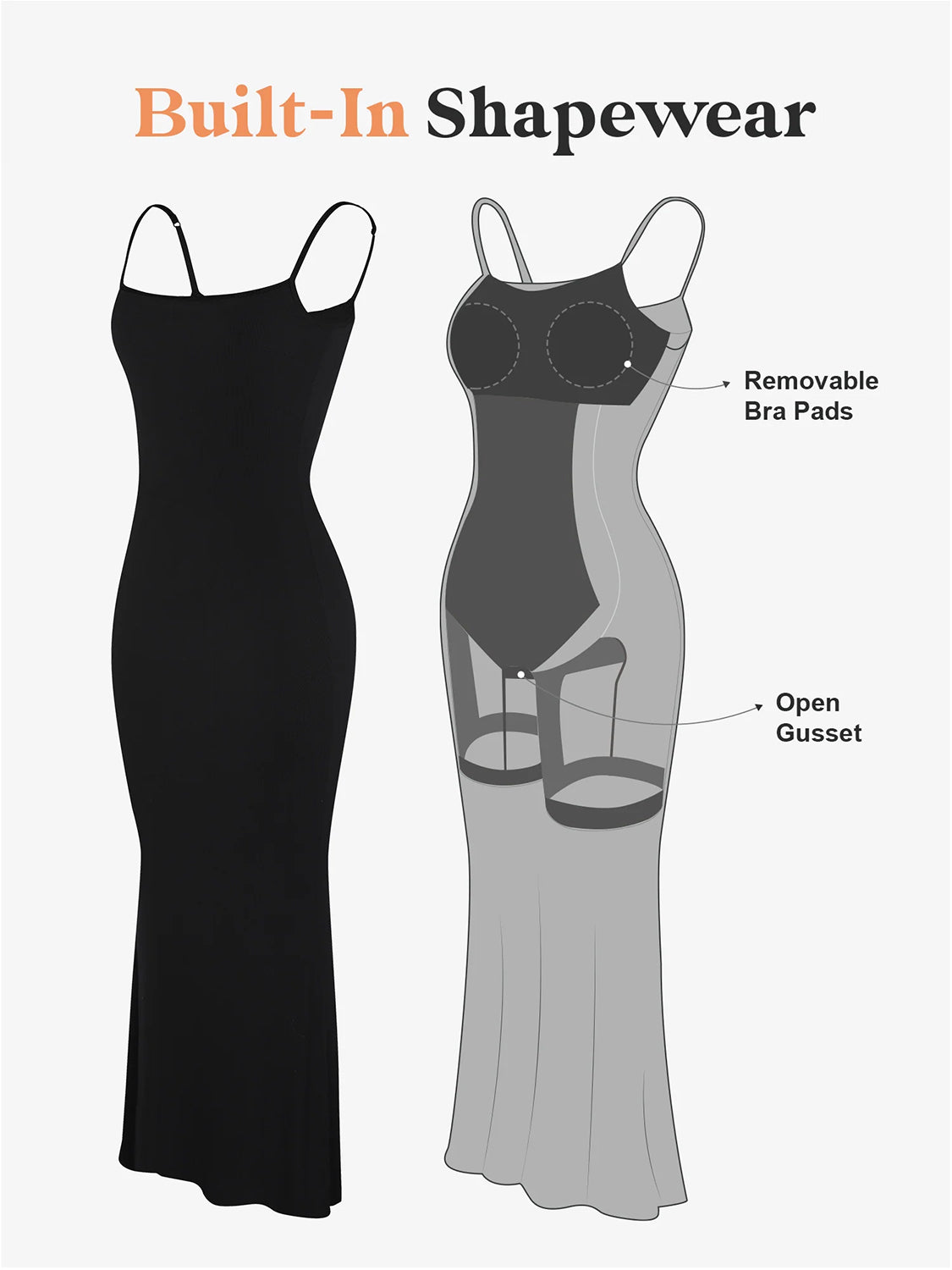 Built-In Shapewear Sleeveless Maxi Dress - Tigbul's Variety Fashion Shop