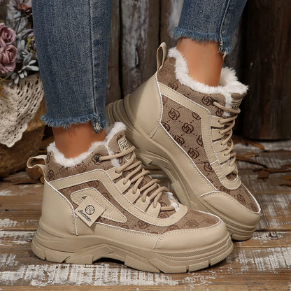 High-Top Platform Chunky Sneaker Boots Lace-Up - Tigbul's Variety Fashion Shop
