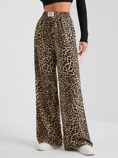 Full Size Leopard Print Wide Leg Pants Plus Size - Tigbul's Variety Fashion Shop