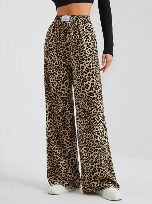 Full Size Leopard Print Wide Leg Pants Plus Size - Tigbul's Variety Fashion Shop