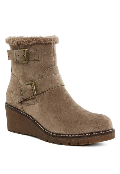 Big horn Faux Fur Harness Boots - Tigbul's Variety Fashion Shop