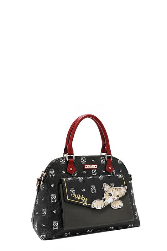 Nicole Lee USA Eco-Leather Cat Dome Bag - Tigbul's Variety Fashion Shop