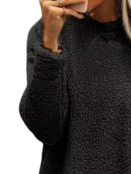 Fleece Long Sleeve Sweatshirt - Tigbul's Variety Fashion Shop