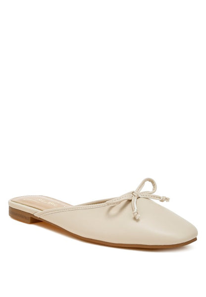 Eras Bow Slip-On Flat Mules - Tigbul's Variety Fashion Shop