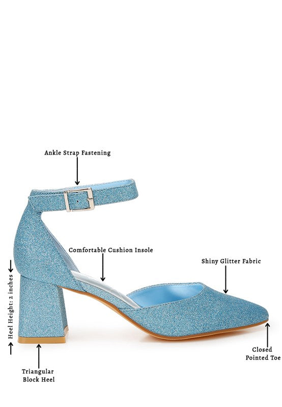 Taznia Glitter Block Heel Sandals - Tigbul's Variety Fashion Shop