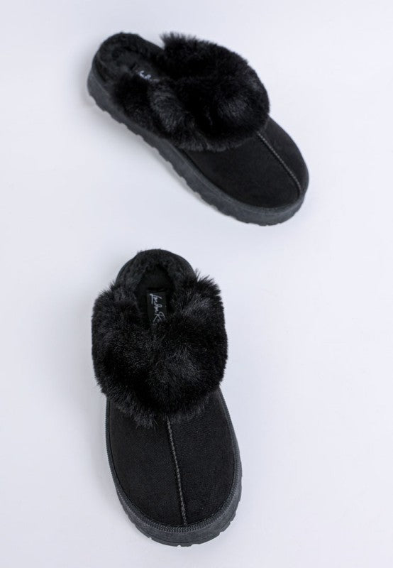Portho Faux Fur Slip Ons - Tigbul's Variety Fashion Shop