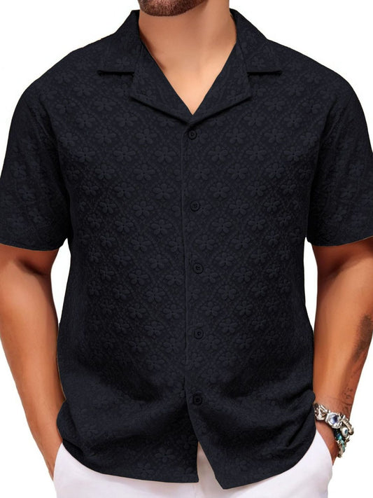 Men's Plus Size Button Down Short Sleeve Shirt - Tigbul's Variety Fashion Shop