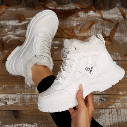 High-Top Platform Chunky Sneaker Boots Lace-Up - Tigbul's Variety Fashion Shop